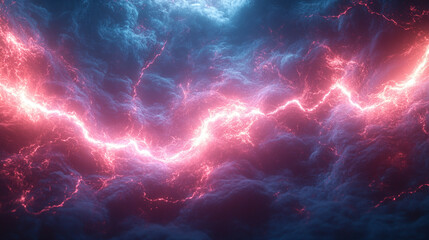 Fototapeta premium A dynamic burst of bright electric energy against a dark background, symbolizing power, innovation, and intensity Vibrant electric currents represent technology, creativity, and transformation