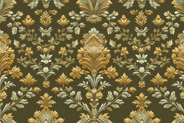 Olive Tone Vintage Textured Regal Design for Home Decor