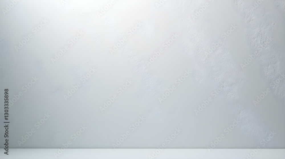 Aufkleber clean white textured wall background - minimalist studio backdrop with soft gradient lighting and sh