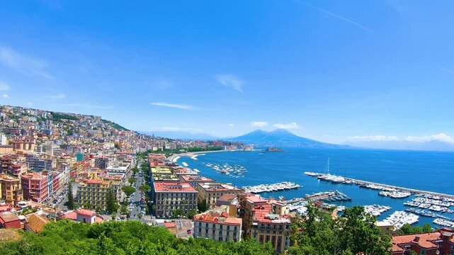 Naples cityscape on a sunny day, Italy