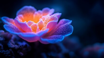 Fototapeta premium Glowing Flower in Dark Botanical Garden
