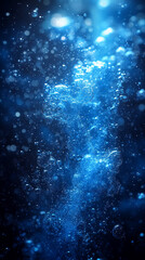 Obraz premium Abstract representation of fluid particle flow with bubbles, symbolizing futuristic nano medical technology and microbiology science fiction, showcasing cutting-edge innovations in modern science. 