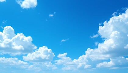 Blue Sky with White Clouds Background_ Nature Wallpaper_