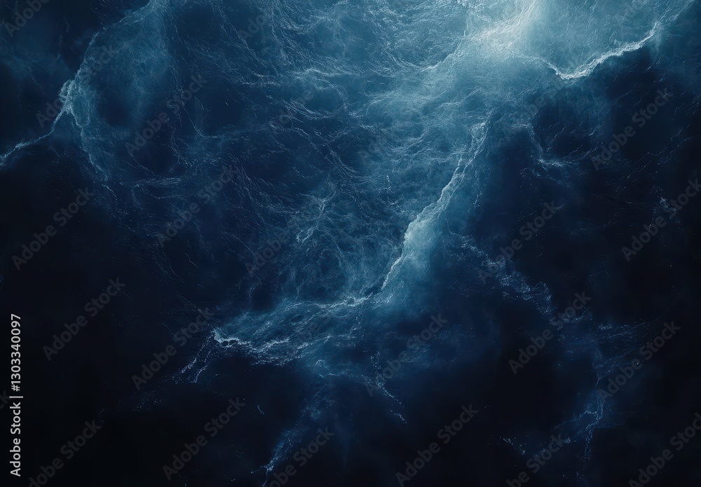 Poster abstract deep sea water texture with light reflections and waves capturing the essence of ocean move