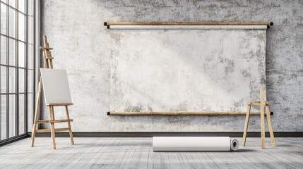 Artist's Loft:  A Blank Canvas Awaits Inspiration in a Rustic Studio