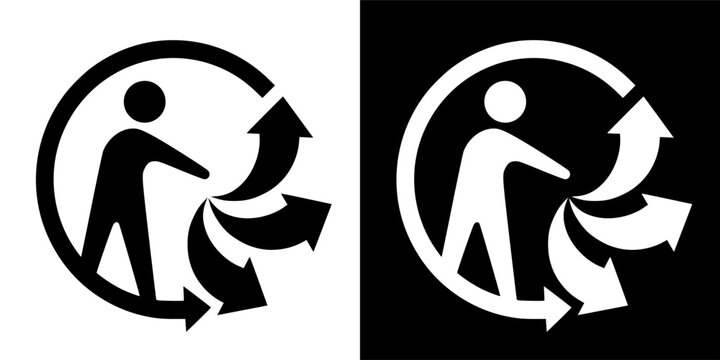 Triman sign, Triman recycling icon black and white