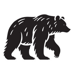 Walking Brown Bear Silhouette Vector Illustration Animal Design