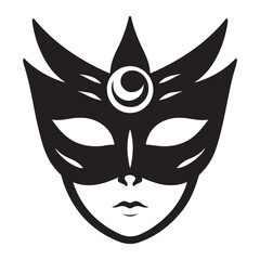 Elegant masquerade mask silhouette vector illustration for party designs