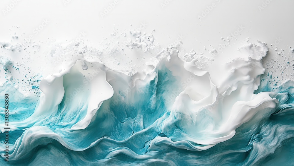 Poster abstract ocean wave illustration with dynamic movement and vibrant colors representing fluidity and 