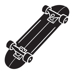 Detailed Skateboard Silhouette Image Perfect for Skateboarding Related Designs