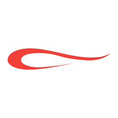 Red waves swoosh logo template. swoosh element. Vector underline stroke. Design concept element. Vector illustration.