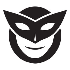 Superhero Silhouette Mask Logo Vector Icon for Heroic Identity