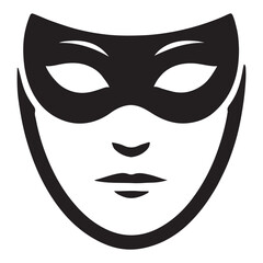 Black and white mystery mask vector illustration for creative design