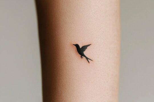 Tiny bird tattoo on arm, freedom symbol, simple design, can be used for art