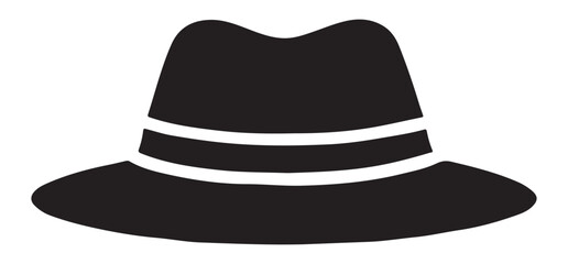 Classic Silhouette Fedora Hat Vector Graphic Elegant Accessory Design