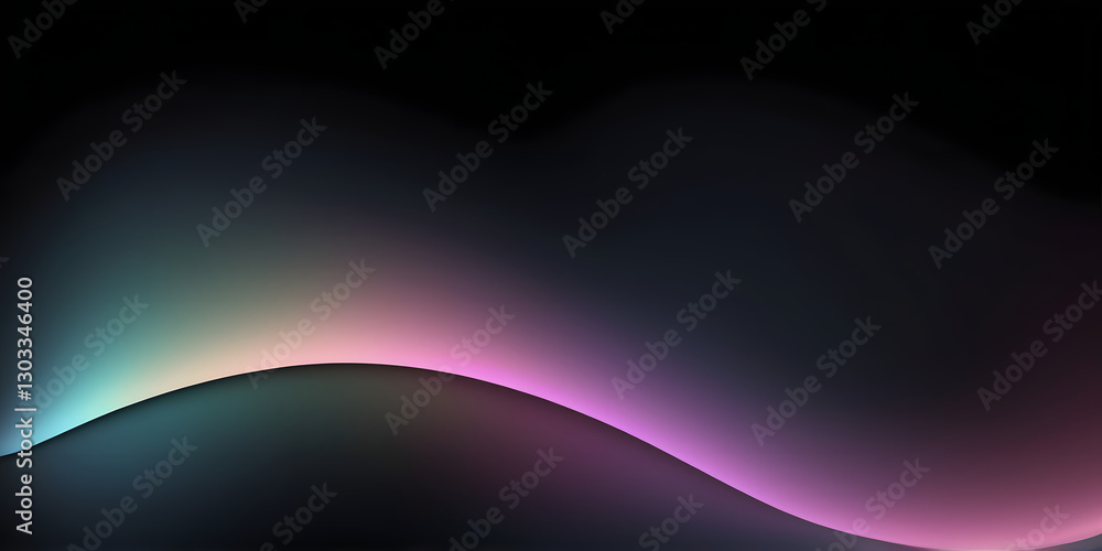 Poster abstract color waves: evocative color waves gracefully blend across a dark backdrop, a symphony of l