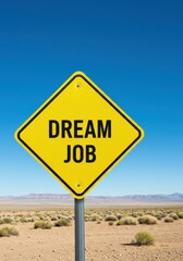 Obraz premium A yellow road sign with the phrase 