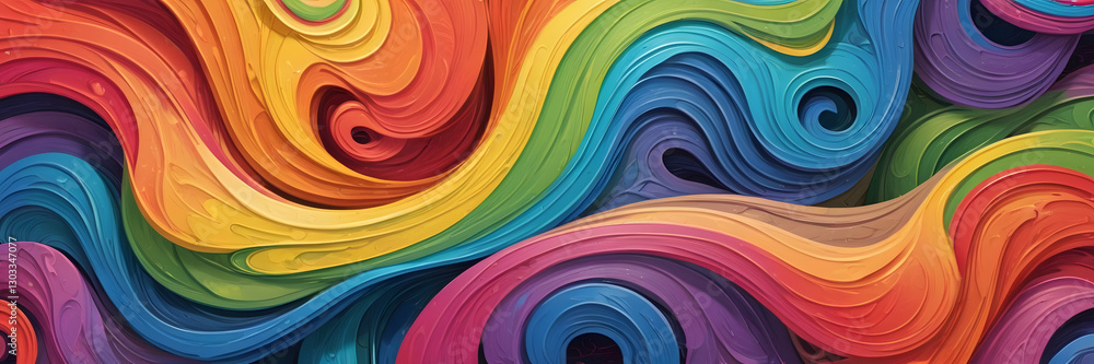 Poster rainbow swirls: a vibrant display of colorful swirls, creating a mesmerizing and abstract pattern re