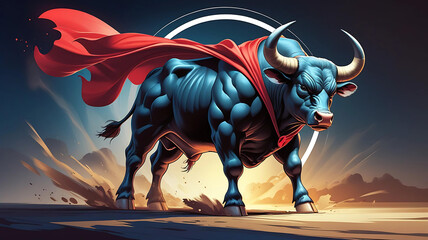 Fototapeta premium bull in the desert