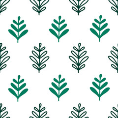 A seamless pattern with boho spring leaves