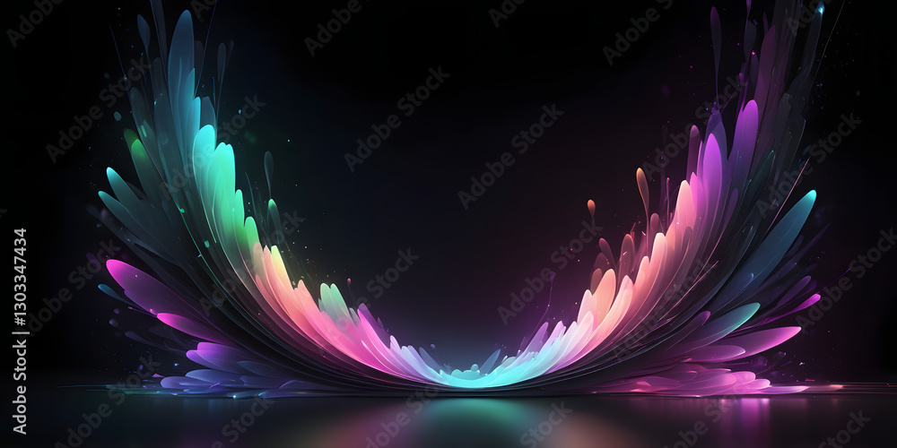 Poster colorful spectrum arc: an eye-catching illustration with vibrant colors that create an arc. the imag