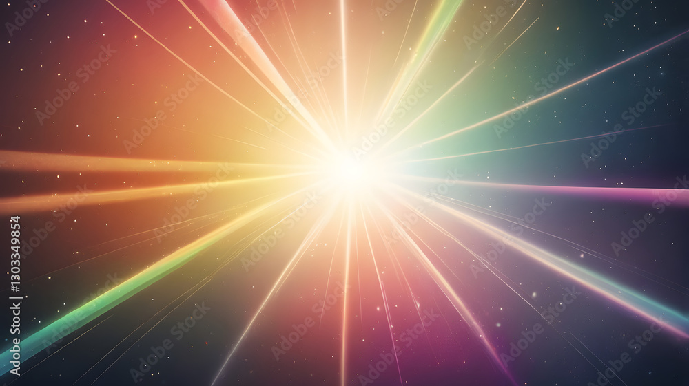Poster radiant burst of color: a stunning visual representation of a vibrant explosion of light and color, 