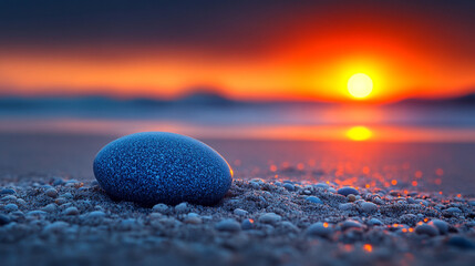 A polished pebble, smooth and radiant, captures ethereal allure with its tactile intricacies and kaleidoscopic hues, whispering timeless narratives shaped by nature's artistry through the ages