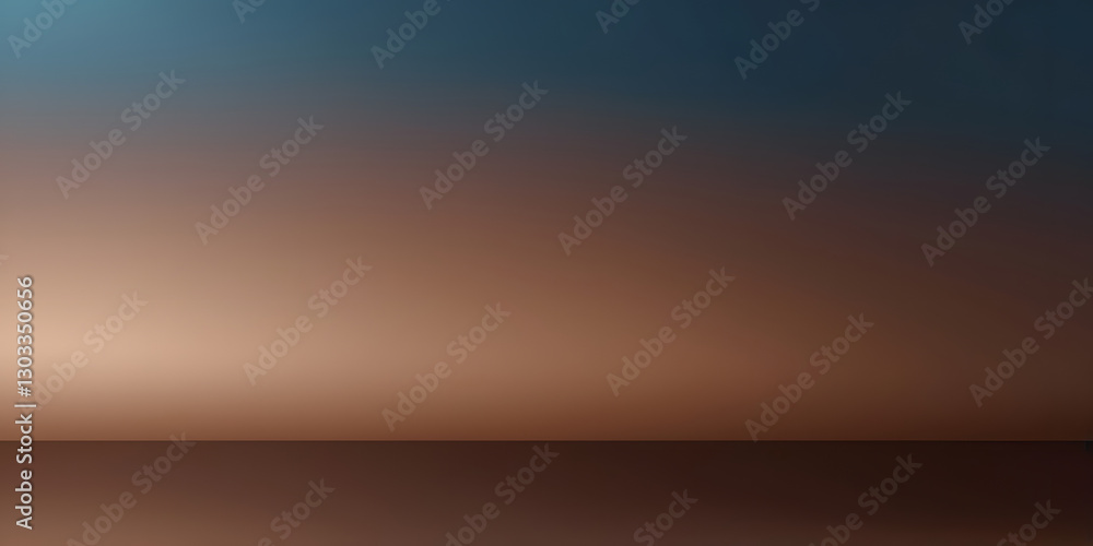 Poster gradient horizon: an abstract gradient transitions from deep blue to warm brown, creating a serene h