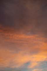 Majestic Sunset Sky with Vibrant and Warm Colors Over a Serene Horizon