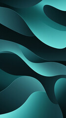 Abstract wallpaper with simple shapes, a smooth gradient from dark to light blue-green, a dark background