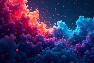 Abstract splashes of vibrant colors against starry night sky, texture, holi, splatter