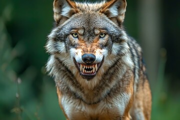 Obraz premium Angry Wolf in Forest