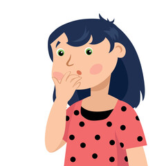 Surprised girl on a white background
