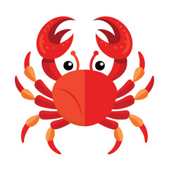 Red Crab Vector Illustration - Cartoon, Clipart & Line Art Design.eps