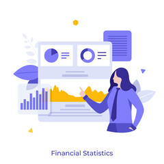 Business Scene With Character Cartoon Illustration