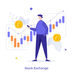 Business Scene With Character Cartoon Illustration