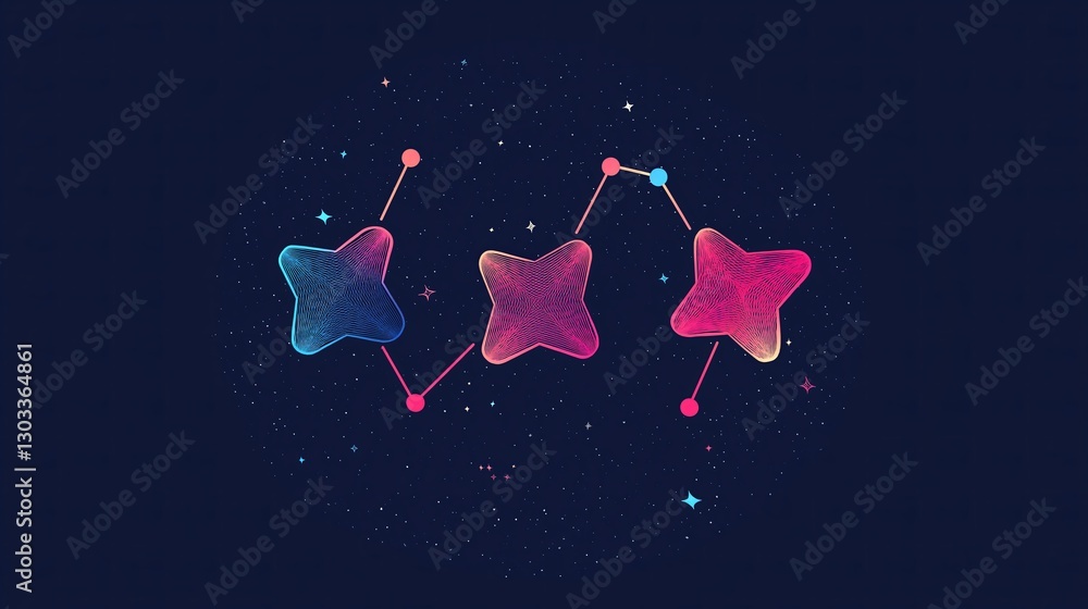 Poster a minimal constellation made of just three connected stars
