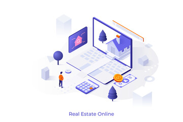 Fototapeta premium Modern Isometric Business Illustration. Vector