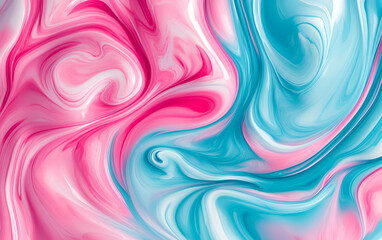 Obraz premium An abstract swirl of pink and blue colors creates a captivating visual texture perfect for modern designs.