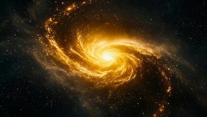 Obraz premium a spiral galaxy in the night sky with stars and planets.