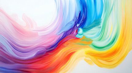 Obraz premium A vibrant swirl of colorful paint strokes creating a dynamic abstract artwork.