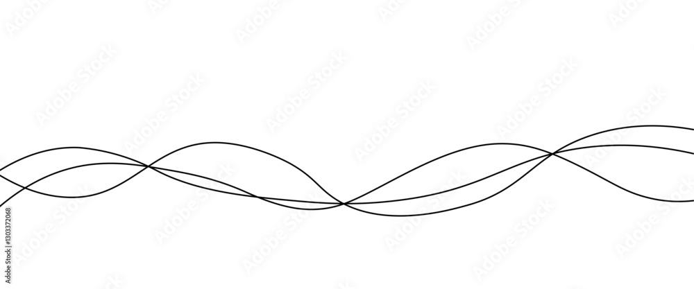 Poster Vector curve wave seamless pattern background. Abstract thin gray and white wavy lines background. Thin wavy curve line vector background.