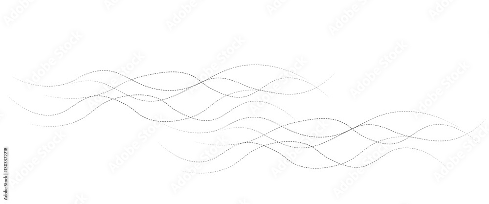 Poster Vector curve wave seamless pattern background. Abstract thin gray and white wavy lines background.