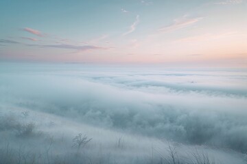 Obraz premium Dreamy Soft Textured White Horizon with Ethereal Mist and Gentle Colors