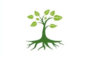 Obraz premium This design features a green sprout with leaves, representing growth, renewal, and healthy eating. It embodies the concept of eco-friendliness and development