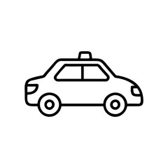 Obraz premium Taxi icon in profile view, black outline, modern design