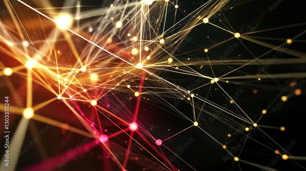 Leinwandbilder digital data processing network with vibrant connections and intricate patterns showcasing connectiv