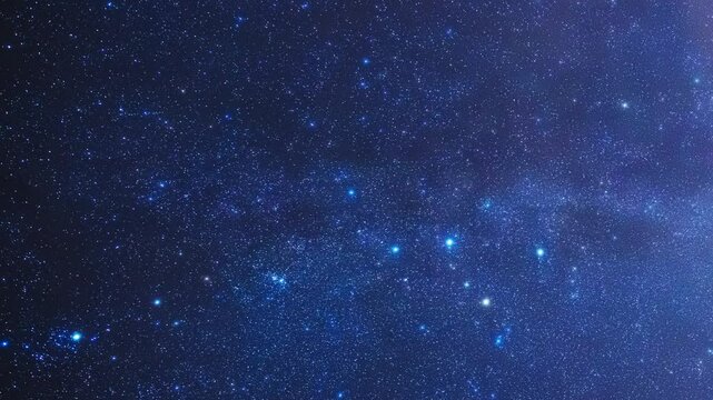 Milky Way time-lapse twinkling stars on a dark night.