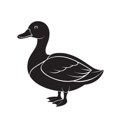 Simple Minimalistic Creative duck isolated on white background 