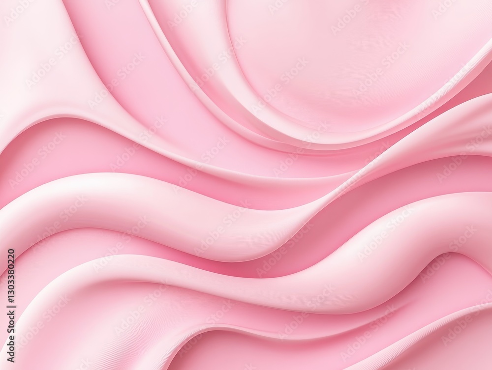 Poster soft pink waves of fabric create a serene and calming background for design